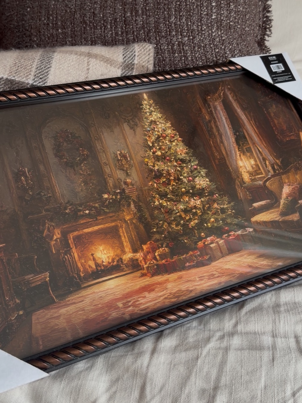 Hobby Lobby Christmas Cozy Living Room Holiday Tree Wall Art - Green, Gold, Red